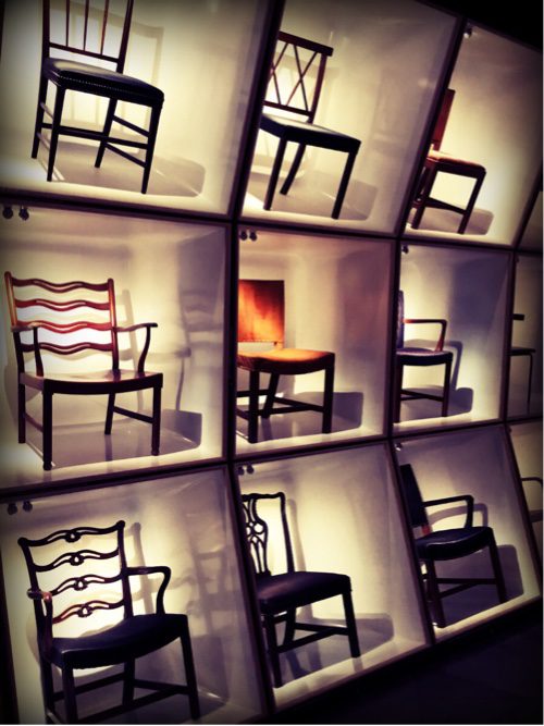 Chairs are grouped next to their closes relatives