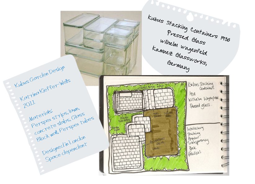 London Garden Design Concept Sketch: Kubus Stacking Containers