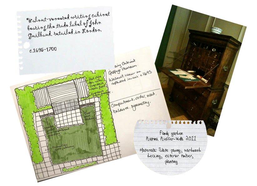 Garden design inspired by pre-Georgian cabinet