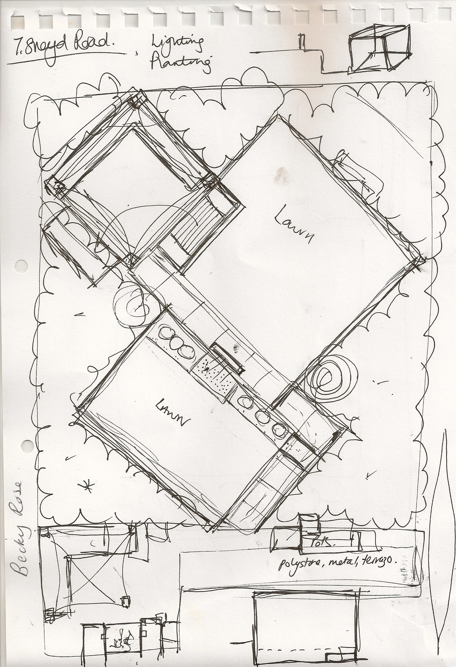 Hertfordshire garden design sketch