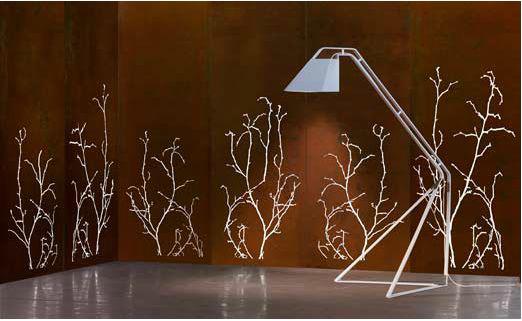Corten steel screen for garden