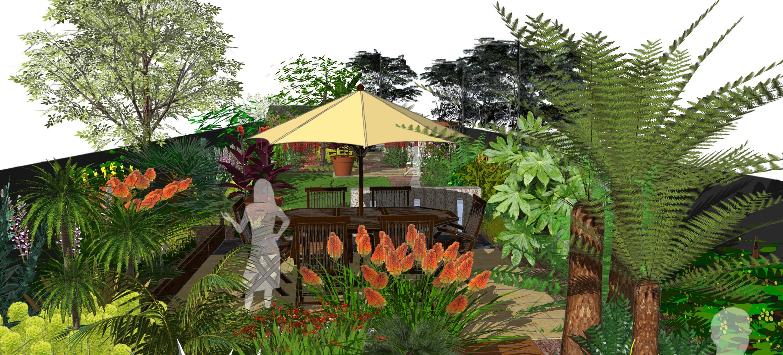Garden layout - new summerhouse and patio - Earth Designs