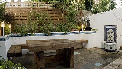 Garden bench seating multi-level garden