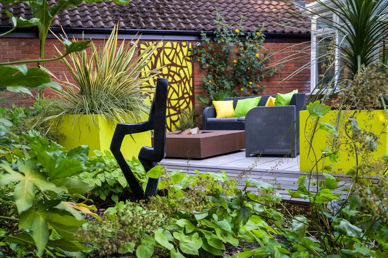 bright funky garden design