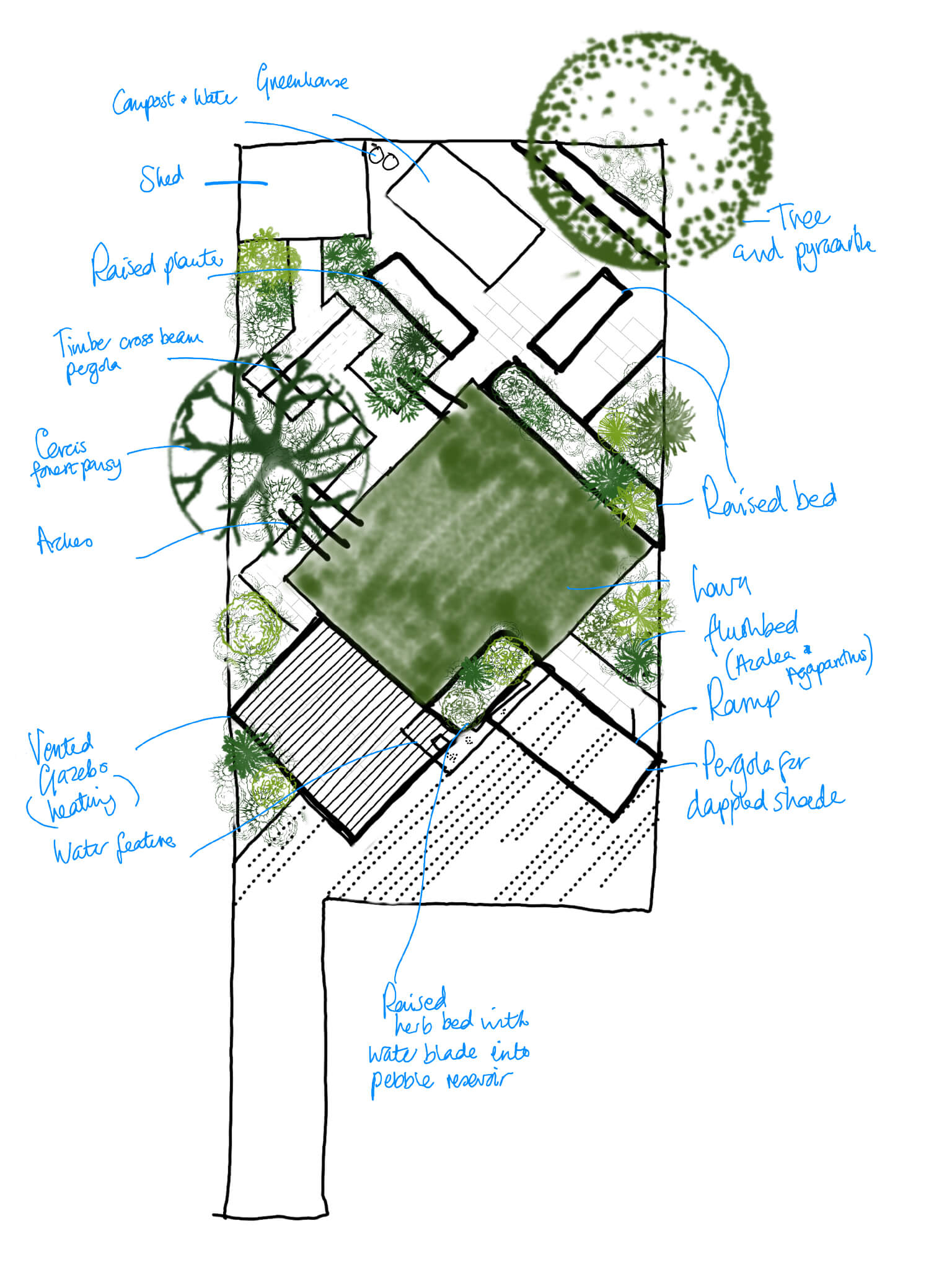 ED374 – sketch family garden design