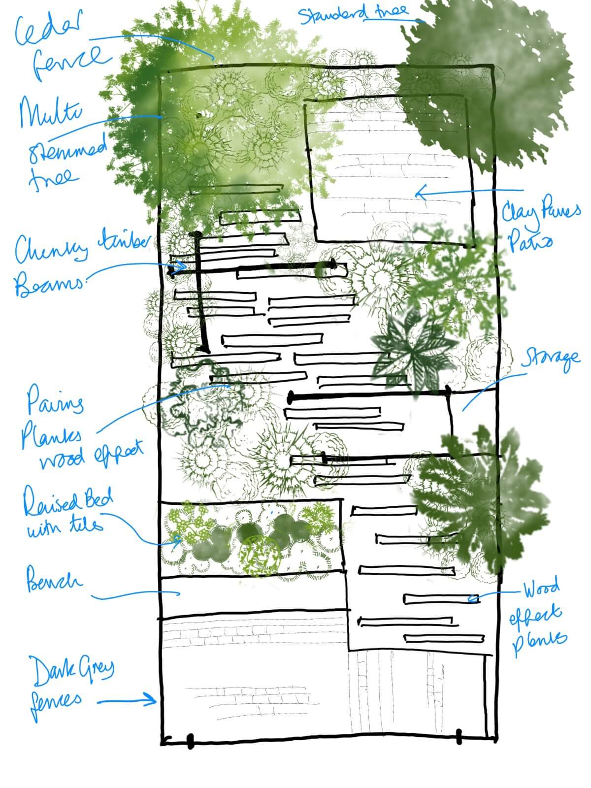 ED375 – sketch family garden design
