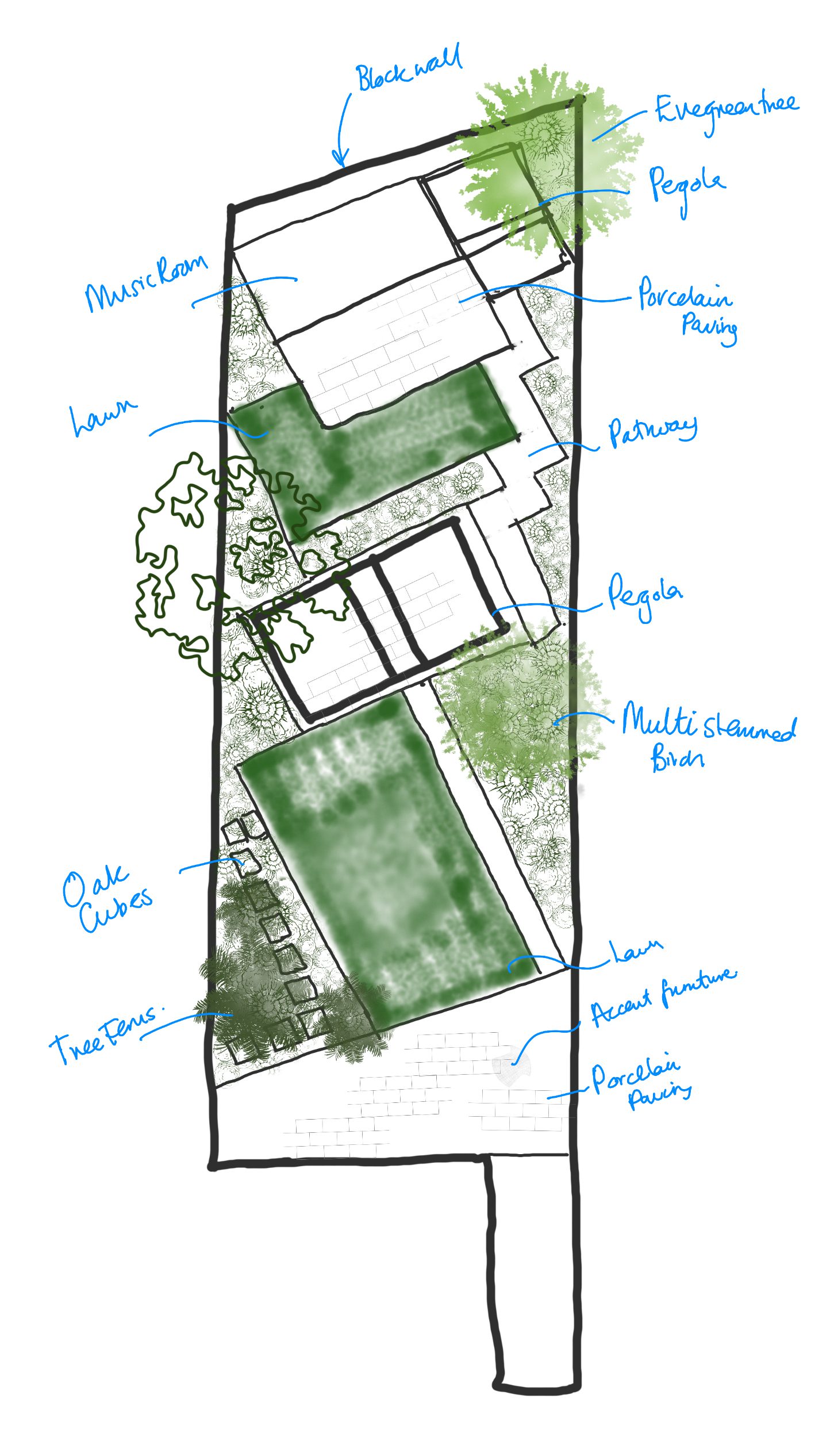 garden sketch family garden design
