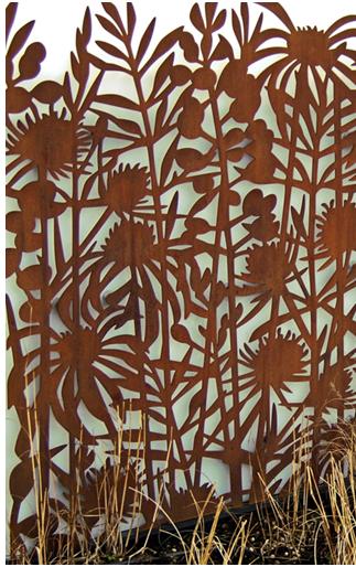 Rusty-screen family garden design